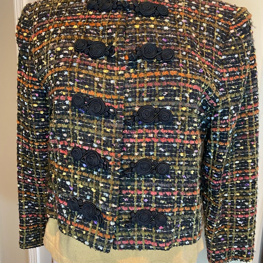 Doncaster Multicolor Tweed Blazer with Black Details